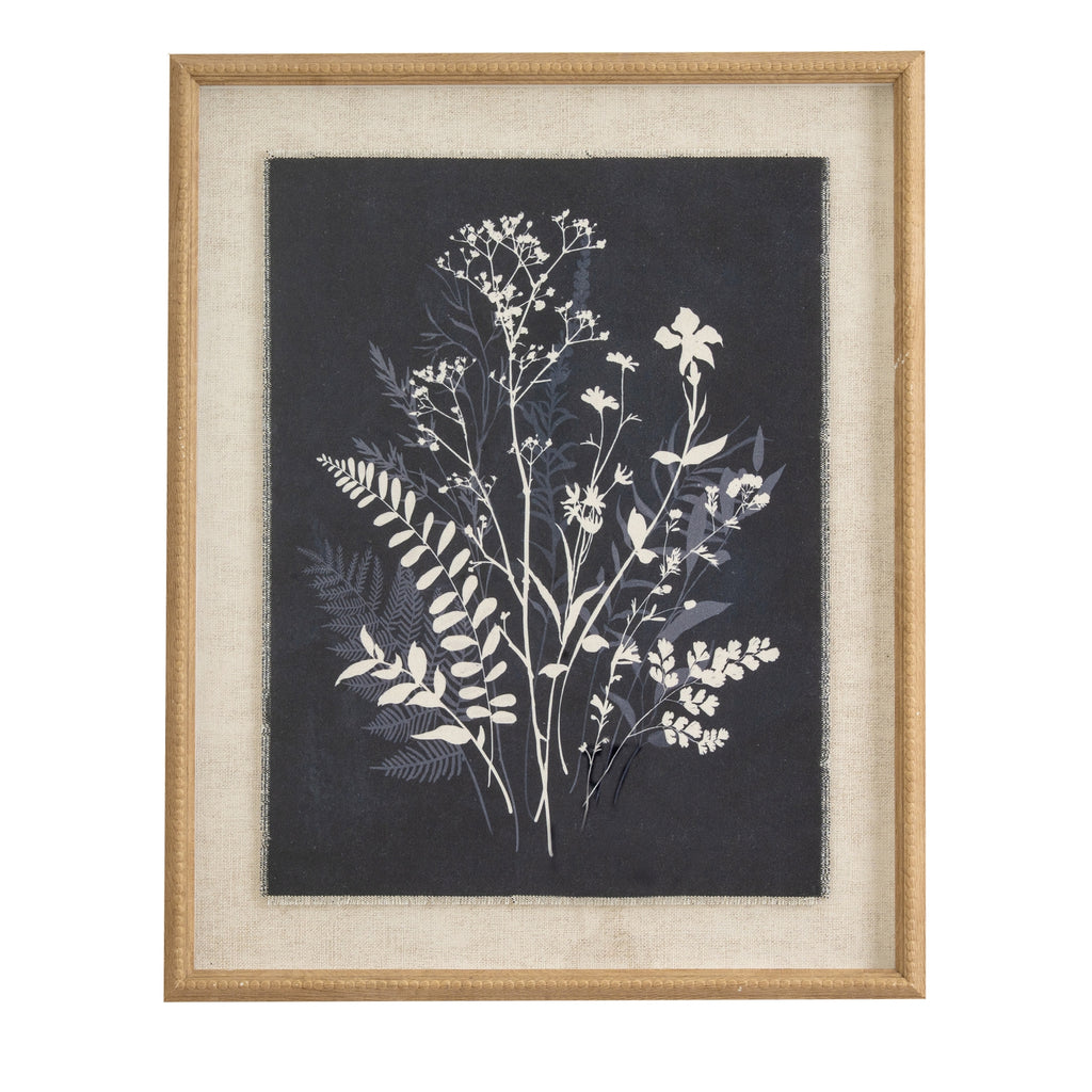 Dark Flora Night Grove Art Print On Linen Beaded Wooden Frame Product Image