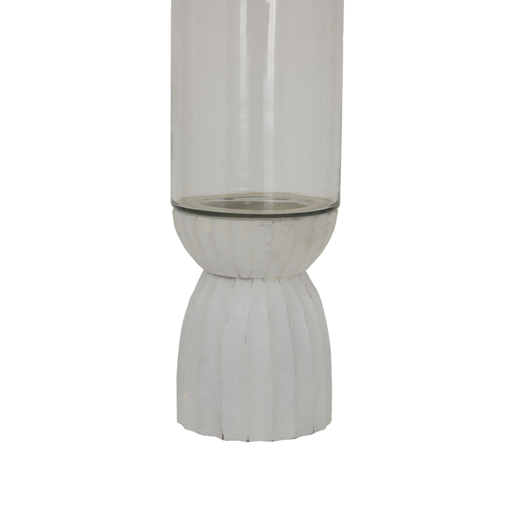 Glass Carved Hurricane Lantern