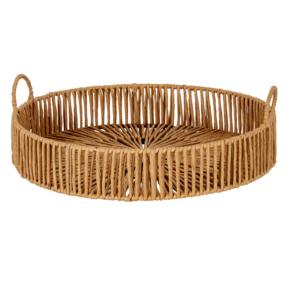 Large Wicker Loop Handle Tray