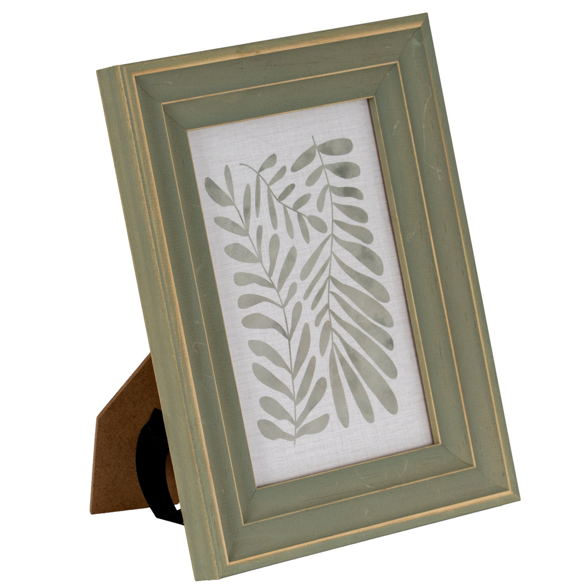 Verdant Modern Green and Gold 5X7 Wooden Picture Frame