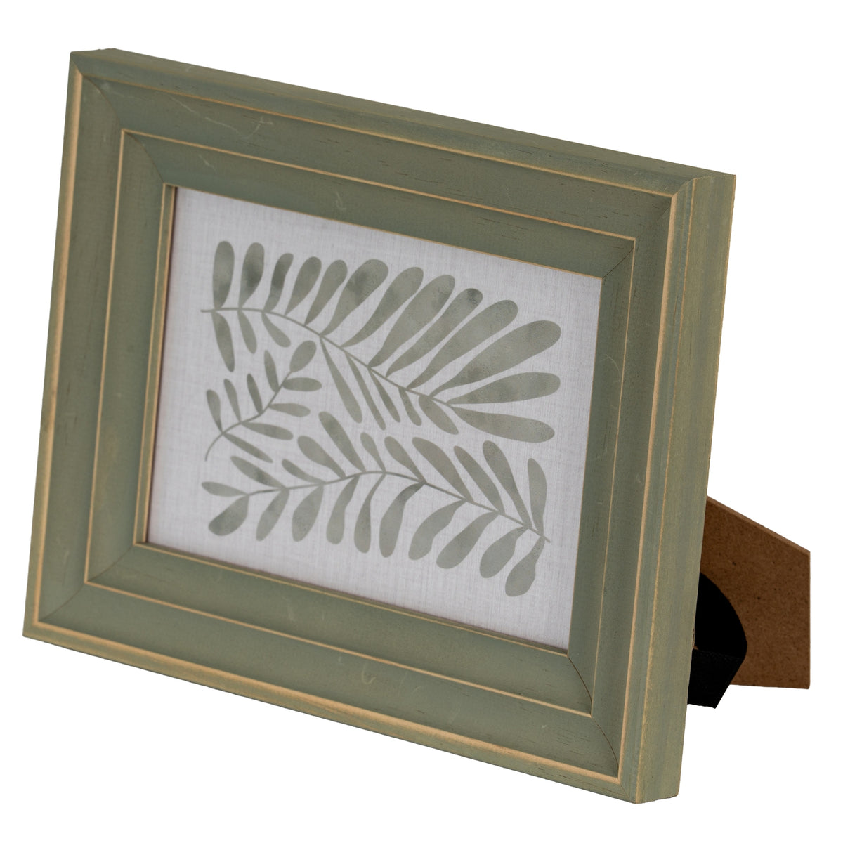 Verdant Modern Green and Gold 5X7 Wooden Picture Frame