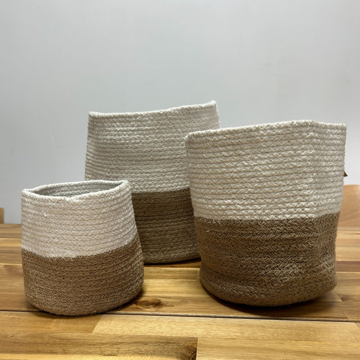 Loom White Cotton-Rope Storage Basket Trio