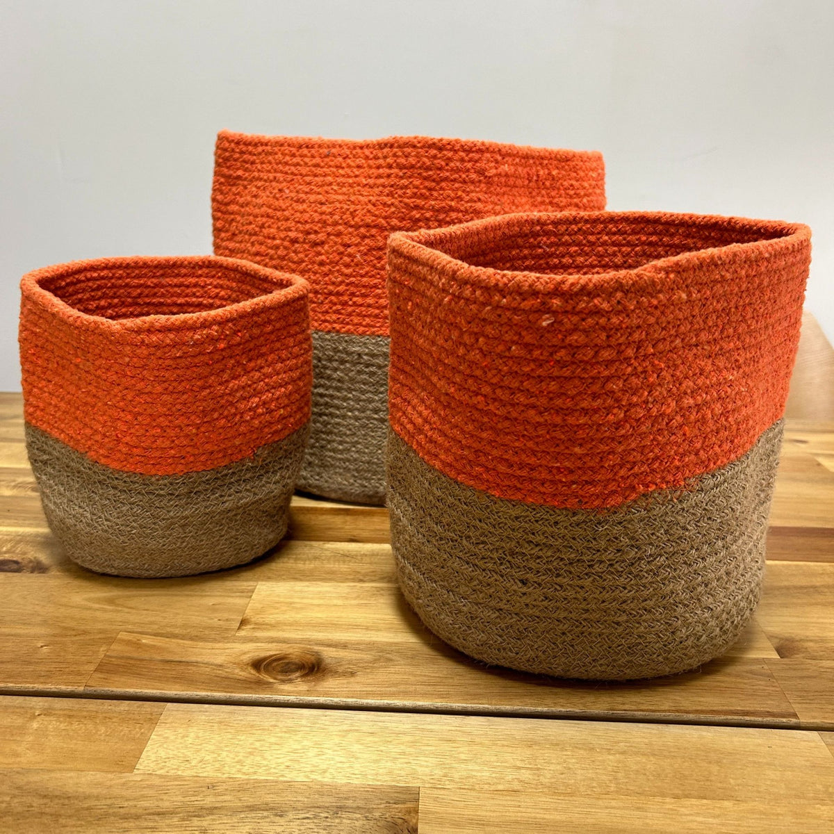 Loom Orange Cotton-Rope Storage Basket Trio