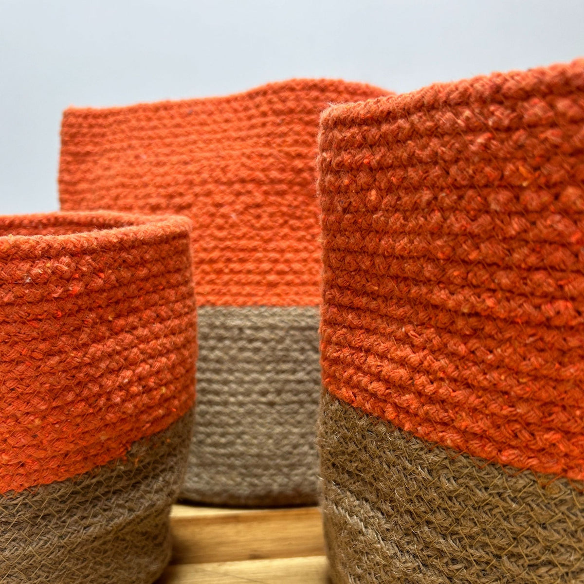 Loom Orange Cotton-Rope Storage Basket Trio