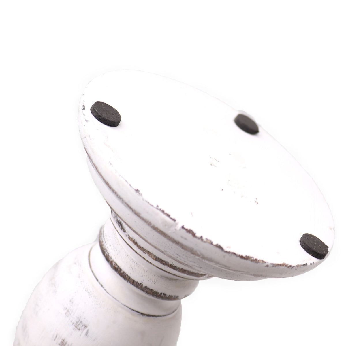 Alder Whitewashed Mango-Wood Candle Holder — Small