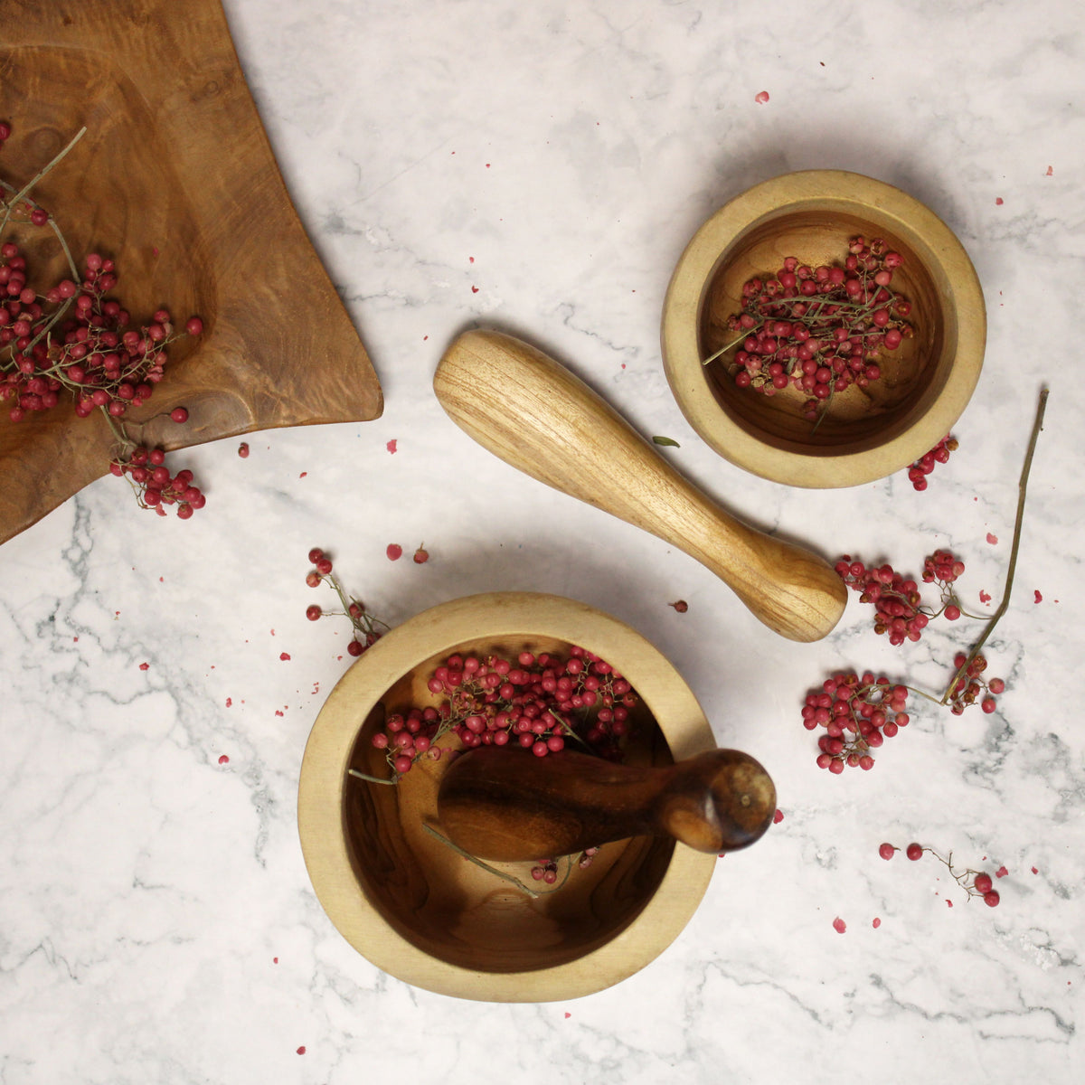 Kanso Jati-Wood Pestle and Mortar — Medium