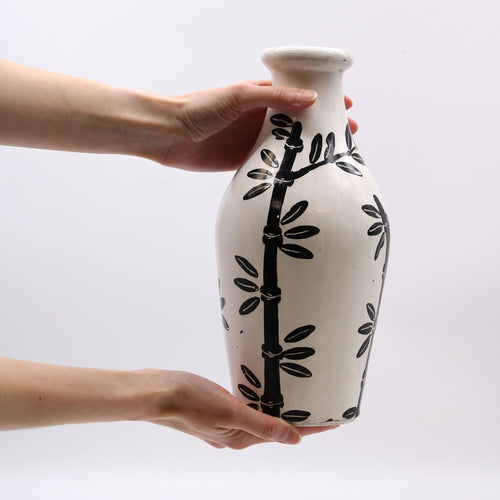 Aster Bamboo-Motif Shaped Ceramic Vase