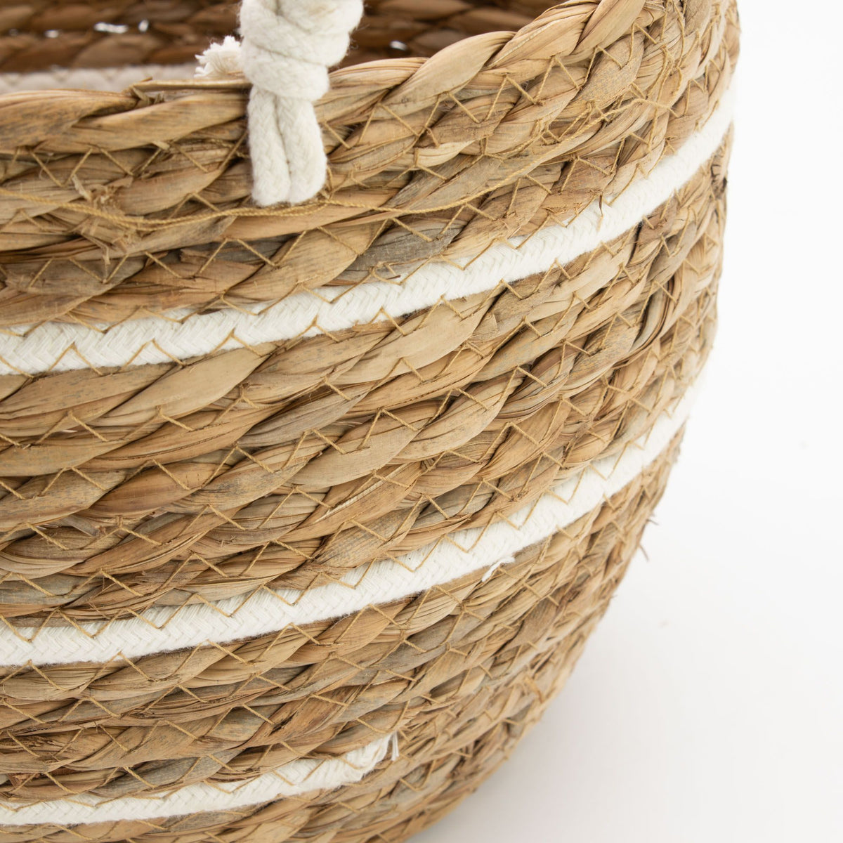 Kora Natural-Stripe Seagrass Basket Trio