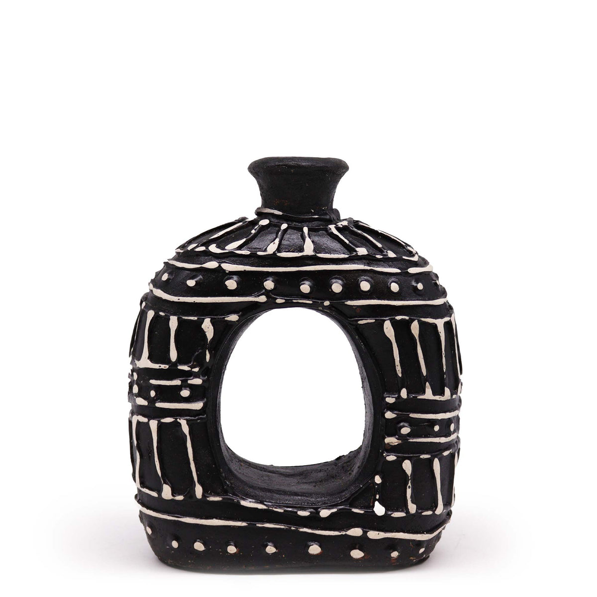 Oval Donut Small Terracotta Shaped Vase Product Image