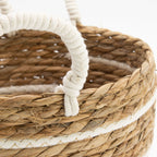 Kora Natural-Stripe Seagrass Basket Trio