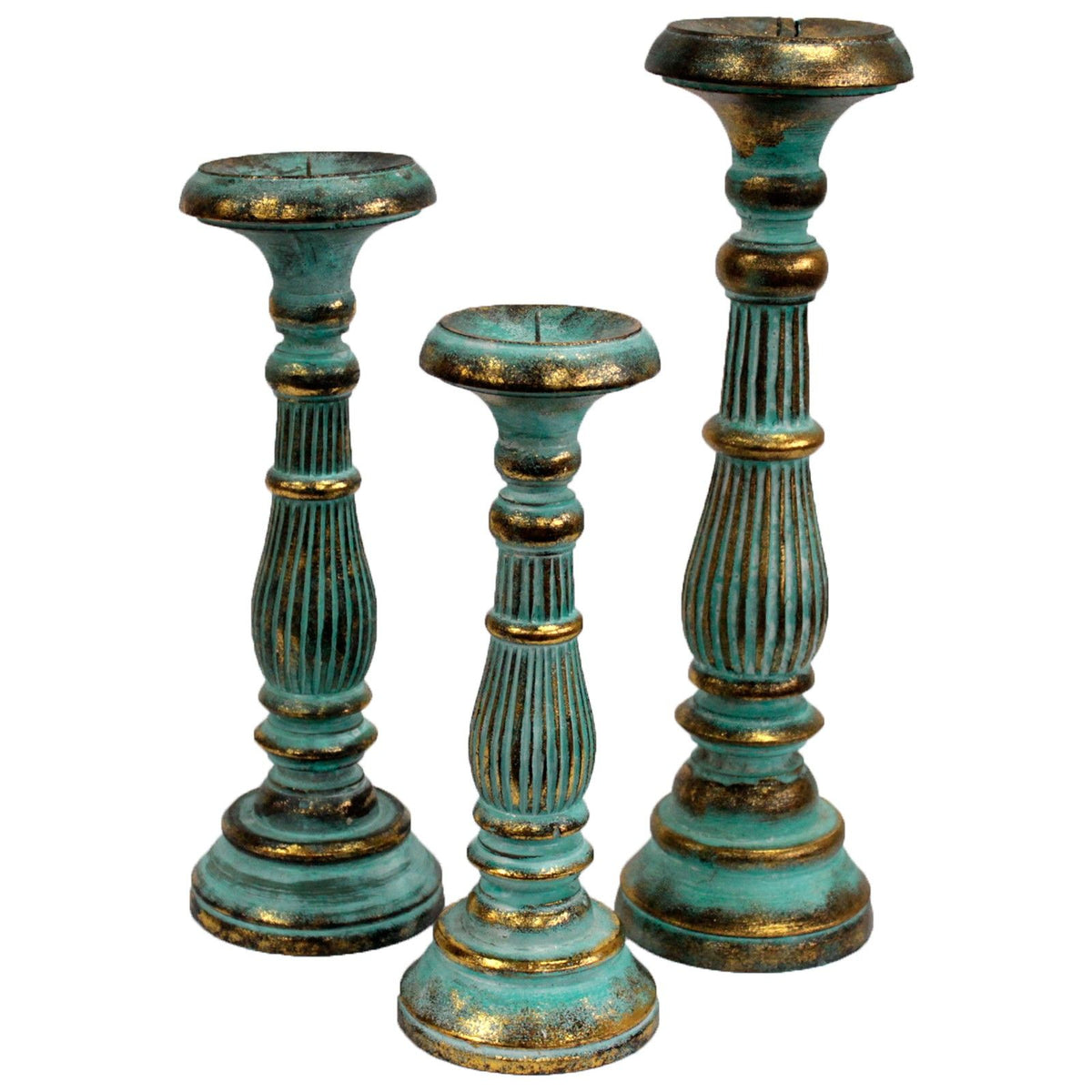 Aurelia Medium Albasia-Wood Candle Holder — Stand